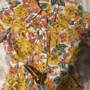 Zimmermann Yellow and Orange Buttoned Sundress